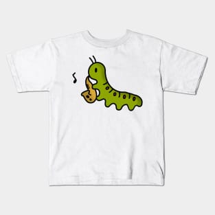 Caterpillar Playing The Saxophone Kids T-Shirt